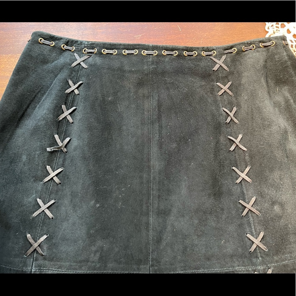 For Joseph suede black skirt with extra design with leather, studs size 12 - Picture 14 of 15